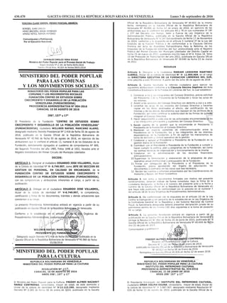 430.470 GACETA OFICIAL DE LA REPÚBLICA BOLIVARIANA DE VENEZUELA		 Lunes 5 de septiembre de 2016
 