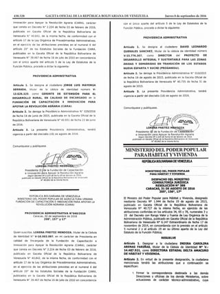 430.528 GACETA OFICIAL DE LA REPÚBLICA BOLIVARIANA DE VENEZUELA		 Jueves 8 de septiembre de 2016
 
