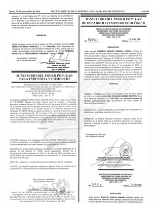 Jueves 29 de septiembre de 2016	 GACETA OFICIAL DE LA REPÚBLICA BOLIVARIANA DE VENEZUELA		 430.933
MINISTERIO DEL PODER PO...