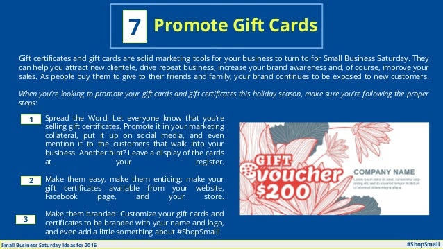 7 small business saturday ideas for 2016 gift certificate for small business