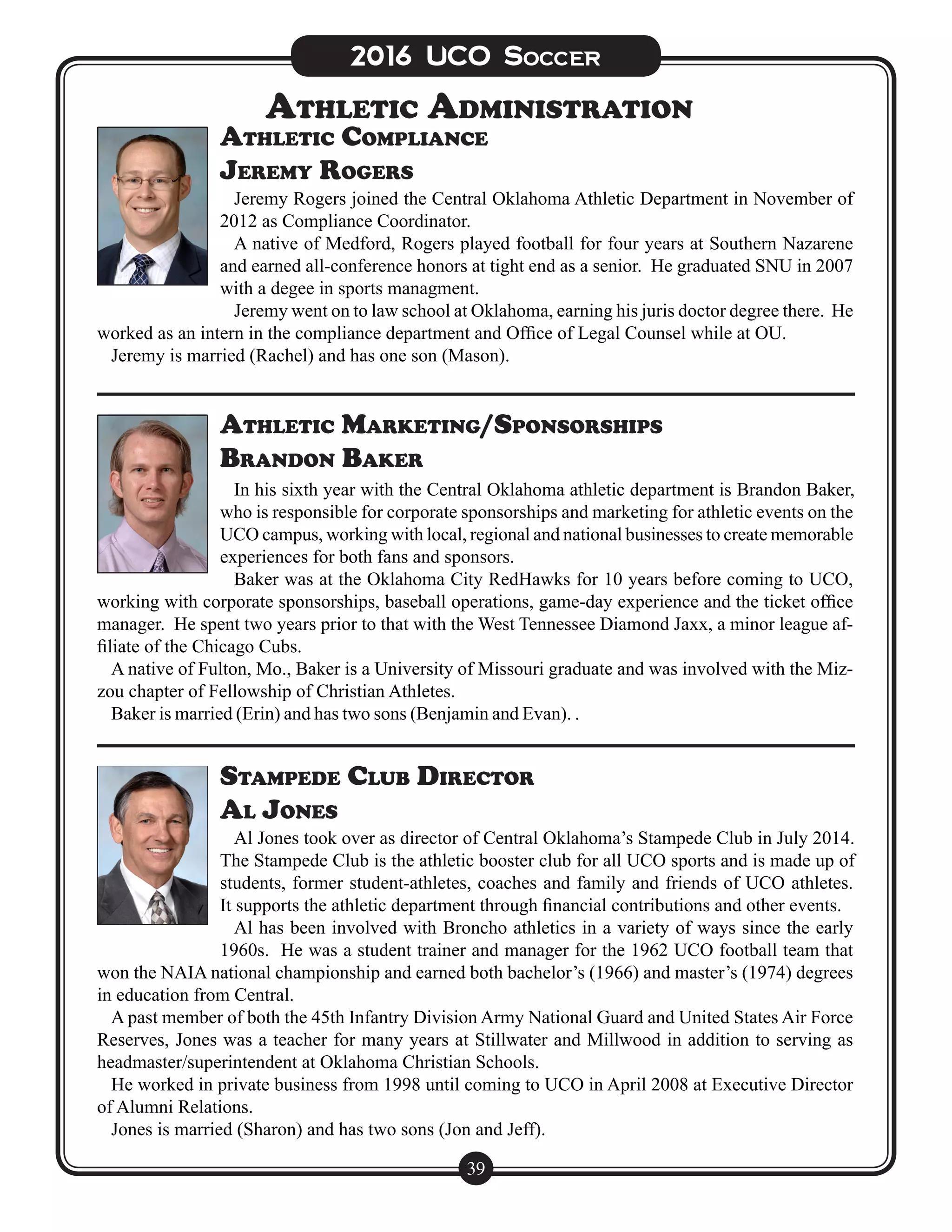 2016 UCO Soccer Media Guide PDF