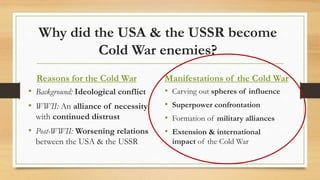 CONTAINMENT
Kennan’s
‘Long
Telegram’
Marshall
Plan
Truman
Doctrine
Iron
Curtain
 
