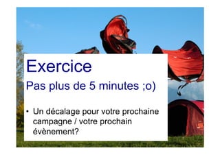 Des histoires dont nous
sommes le héros /3
•  Le héros ce n'est la marque ou
l'entreprise ou le produit...
•  L'individu au centre.
•  Comment la personne s'empare
alors de l'histoire?
•  Comment un magasin, un vêtement
sont alors des moyens de vivre
l'histoire ?
 