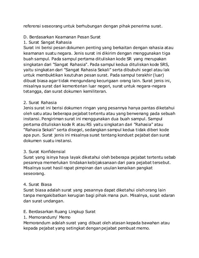 Contoh Jenis Surat Rahasia