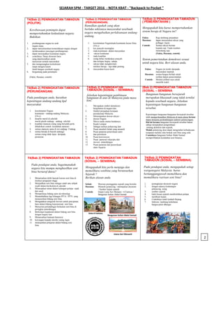 SEJARAH SPM - TARGET 2016 - NOTA KBAT - "Backpack to Pocket "
T4(Bab 2) PENINGKATAN TAMADUN
(POLITIK)
Kewibawaan pemimpin ...