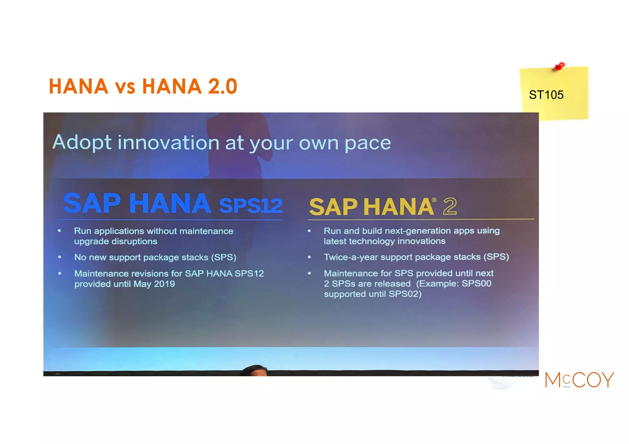 HANA vs HANA 2.0 ST105
 