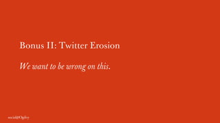 Bonus II: Twitter Erosion
We want to be wrong on this.
 