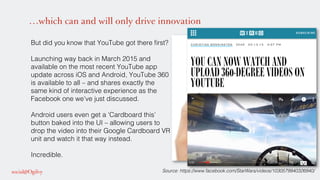 …which can and will only drive innovation
But did you know that YouTube got there ﬁrst? !
!
Launching way back in March 20...