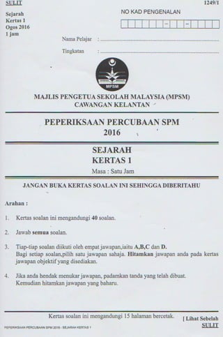 Trial Kelantan 2016. Soalan K1