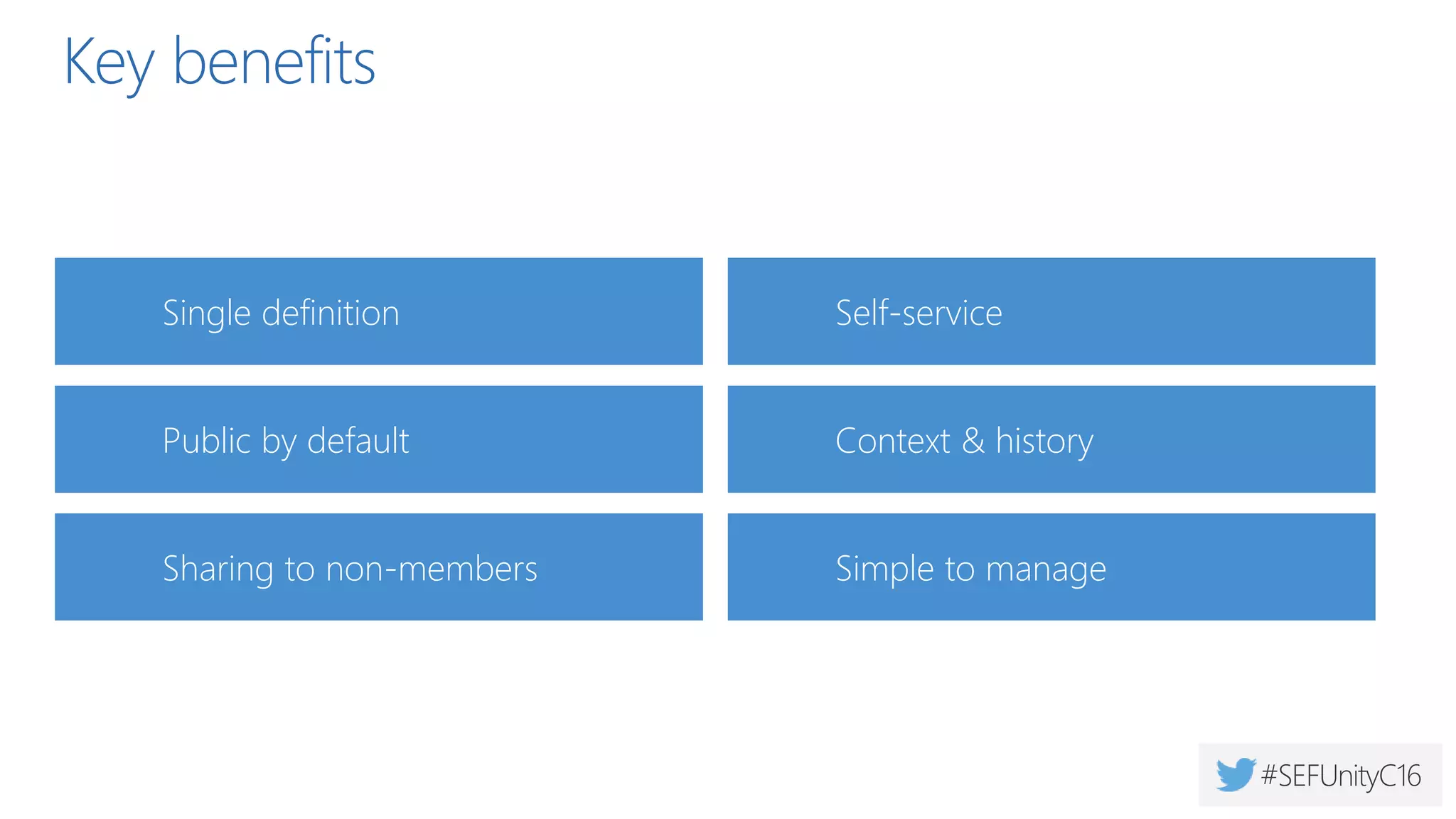 Groups building blocks
 