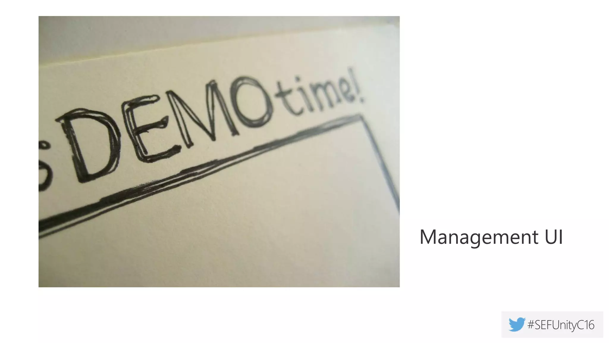 PowerShell: Unified Group
Get list of groups
Get-UnifiedGroup
Get specific group
Get-UnifiedGroup –Identity SalesTeam
Create Group
New-UnifiedGroup –DisplayName “Sales Team” –Alias SalesTeam
Delete Group
Remove-UnifiedGroup SalesTeam
Set Group Options
Set-UnifiedGroup –Identity SalesTeam –
RequireSenderAuthenticationEnabled $true
 