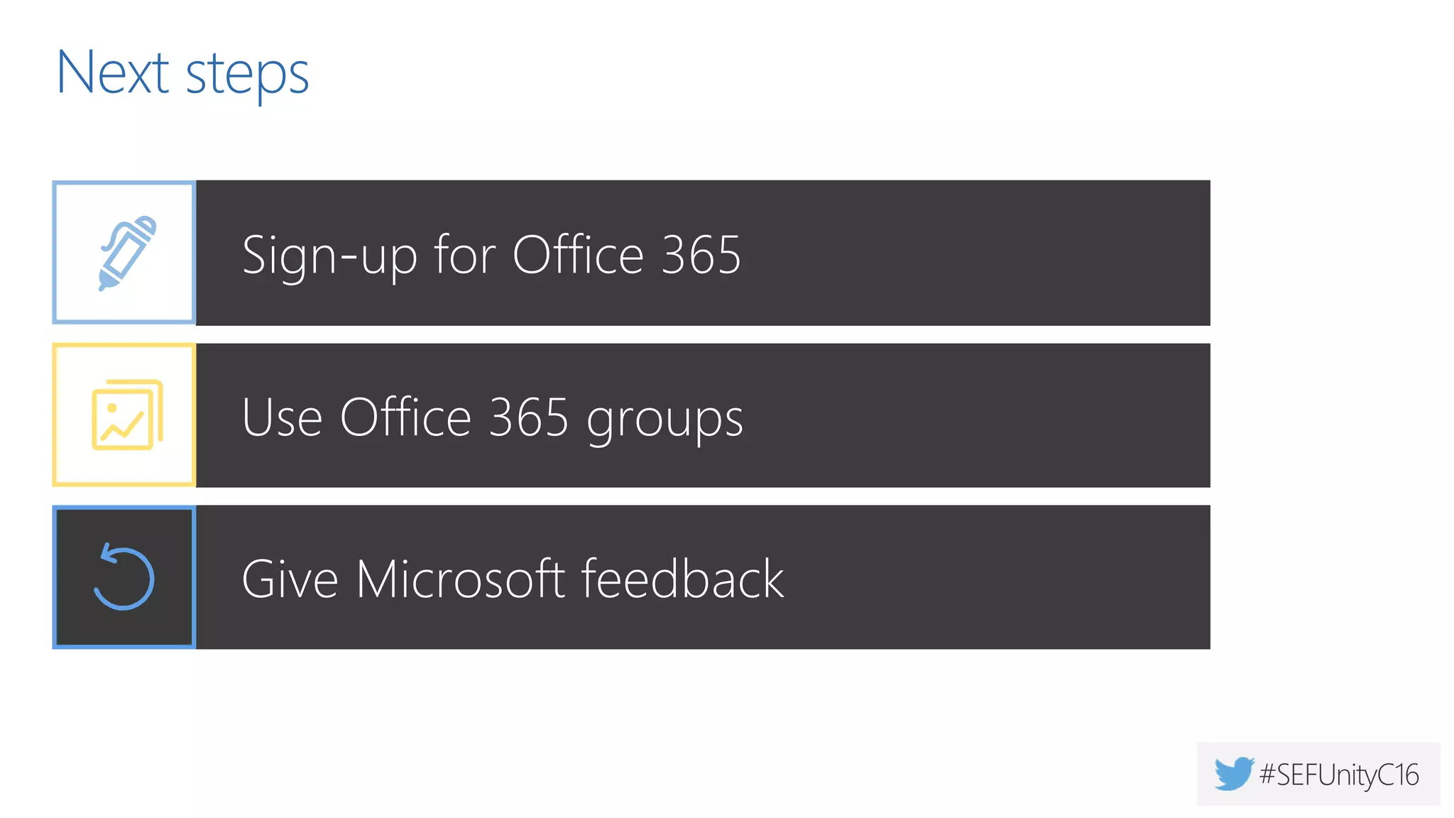 Set Files Quota
• Set a storage quota on a Group’s SharePoint site
• Currently only through PowerShell
Get-SPOSite –Identity https://<tenant>.sharepoint.com/sites/<group> -detailed |fl
Set-SPOSite
–Identity https://<tenant>.sharepoint.com/sites/<group>
-StorageQuota 3000
-StorageQuotaWarningLevel 2000
Requires Site Collection Storage Management setting for the tenant is switched to Manual
 
