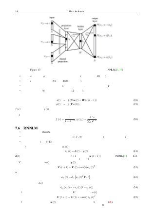 14 Shin AsakawaModel Description - Feedforward NNLM
Figure: Feedforward neural network based LM used by Y. Bengio and
H. S...