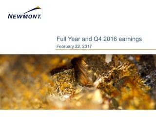 Full Year and Q4 2016 earnings
February 22, 2017
 