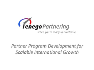 Partner Program Development for
Scalable International Growth
 