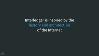Interledger is inspired by the
history and architecture
of the Internet
 