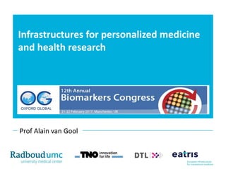 Infrastructures for personalized medicine
and health research
Prof Alain van Gool
 