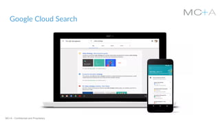 MC+A - Confidential and Proprietary
Google Cloud Search
 