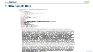 IBM Confidential
NHTSA Sample Data
 