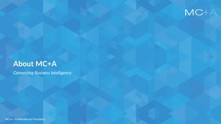 MC+A - Confidential and ProprietaryMC+A - Confidential and Proprietary
About MC+A
Connecting Business Intelligence.
 