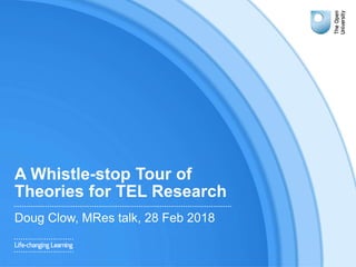 A Whistle-stop Tour of
Theories for TEL Research
Doug Clow, MRes talk, 28 Feb 2018
 
