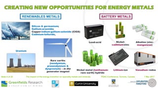 Energy transition specialty metals and minerals - Sykes et al - Feb 2017 - Centre for Exploration Targeting / the University of Western Australia