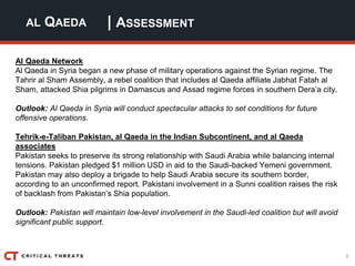 3
| ASSESSMENTAL QAEDA
Al Qaeda Network
Al Qaeda in Syria began a new phase of military operations against the Syrian regi...