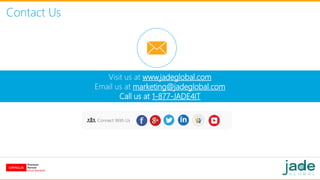 Contact Us
Connect With Us
Visit us at www.jadeglobal.com
Email us at marketing@jadeglobal.com
Call us at 1-877-JADE4IT
 