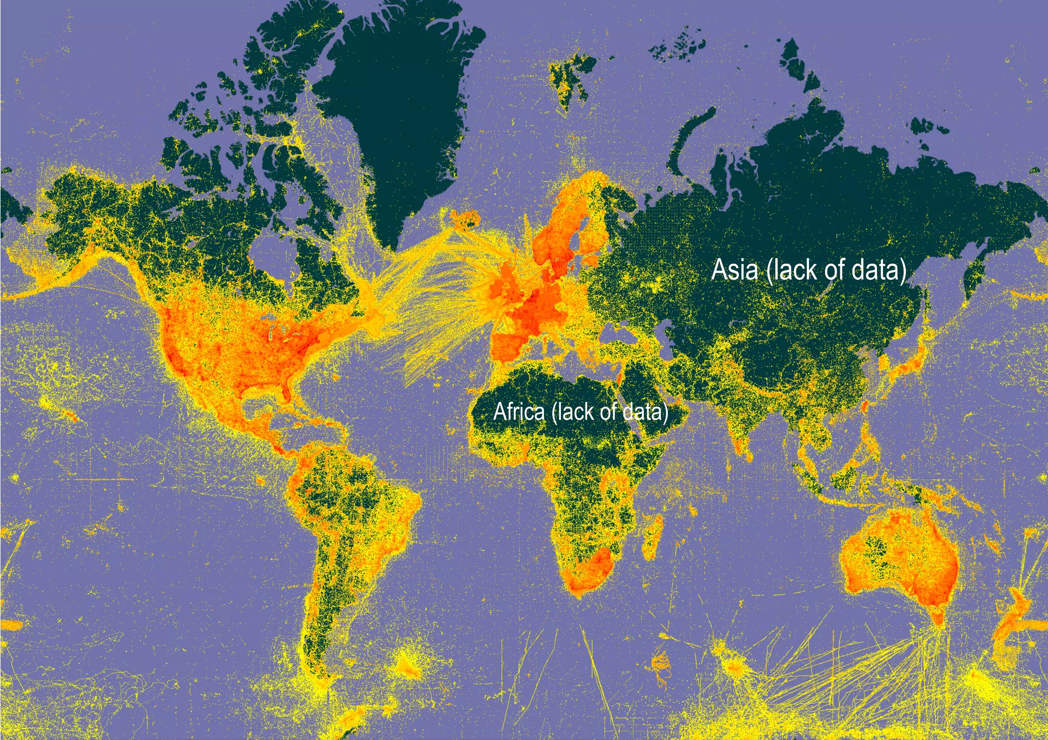 Asia (lack of data)	
Africa (lack of data)	
 