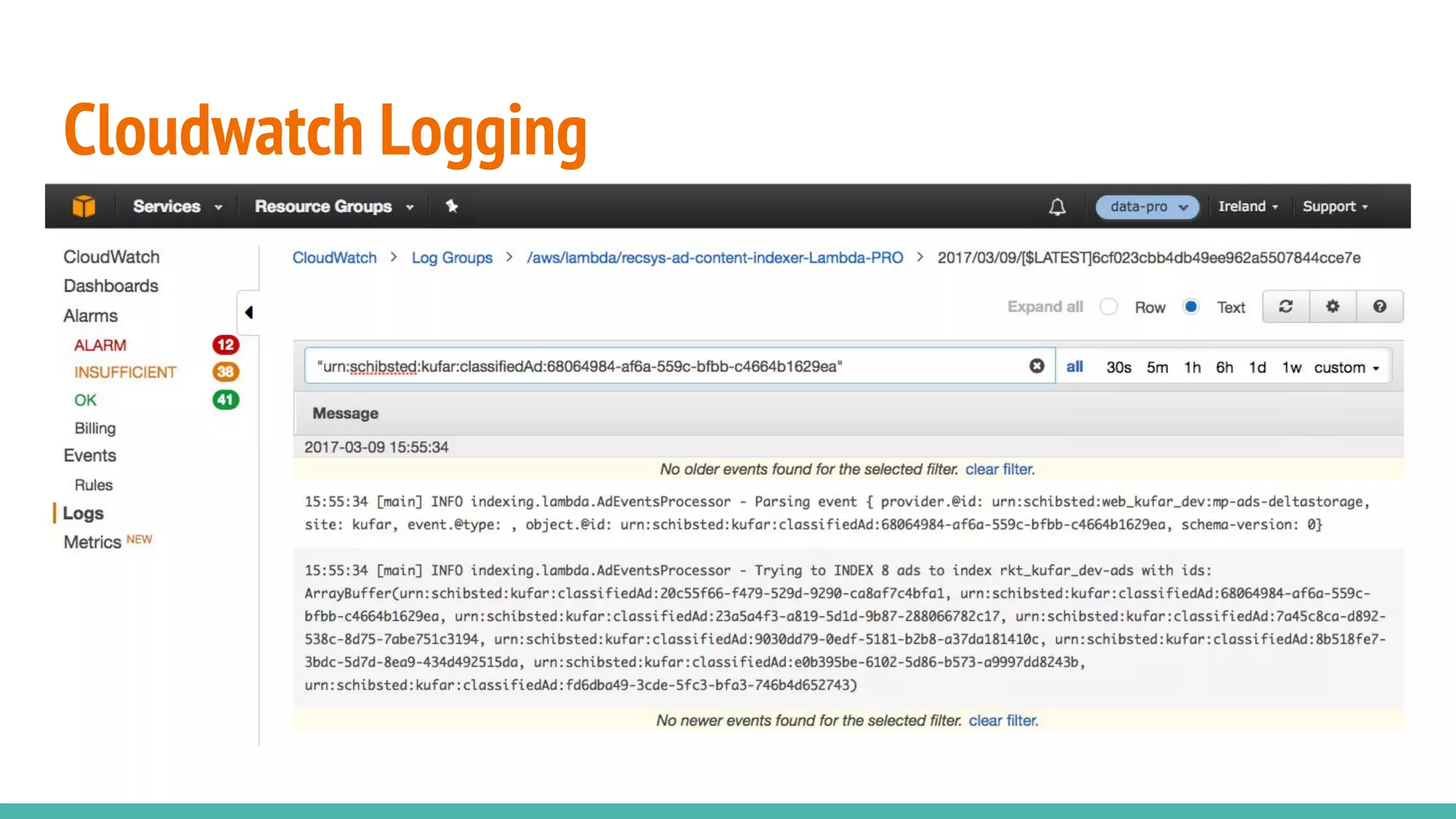 Cloudwatch Logging 