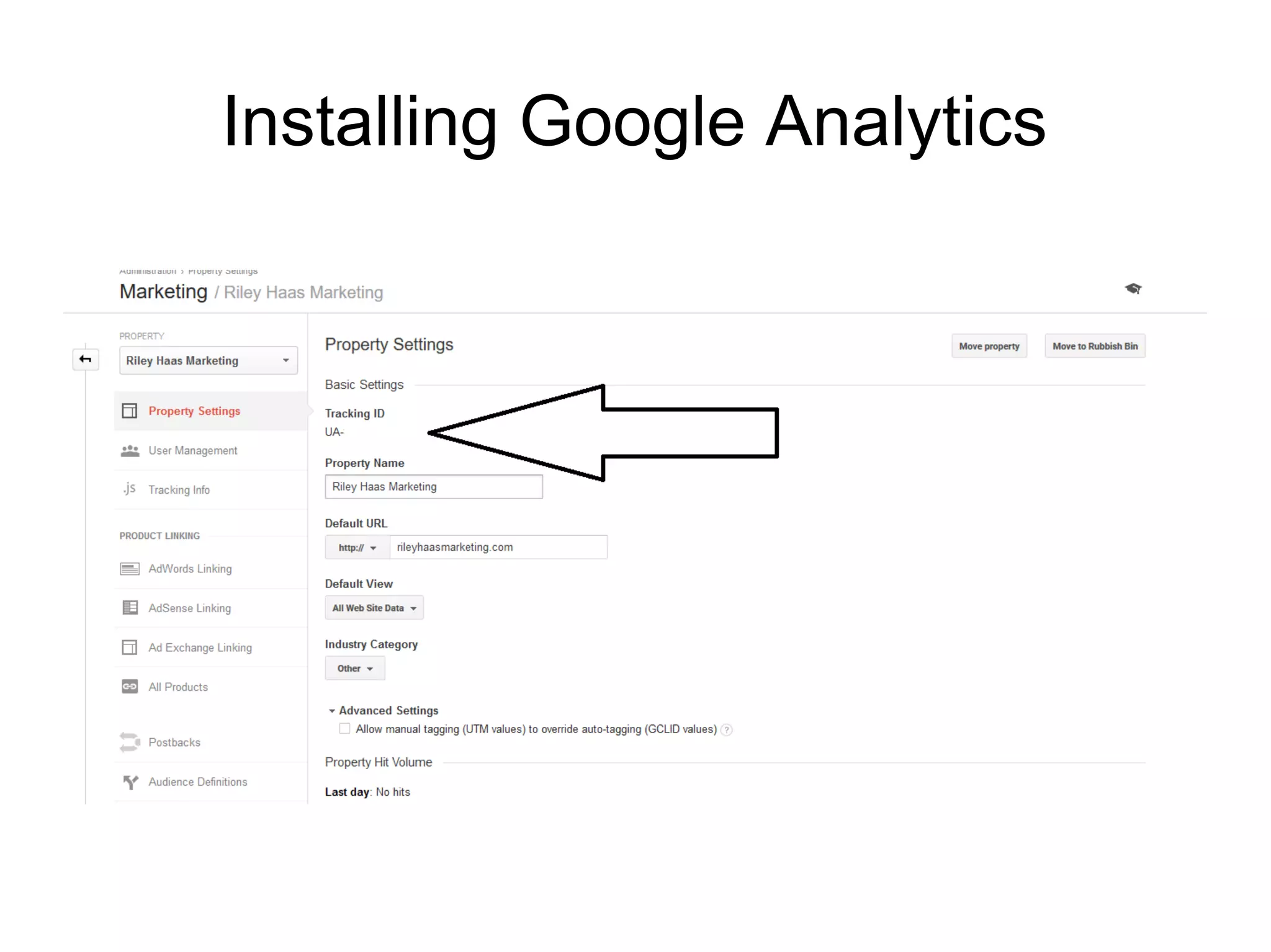 Installing Google Analytics
 