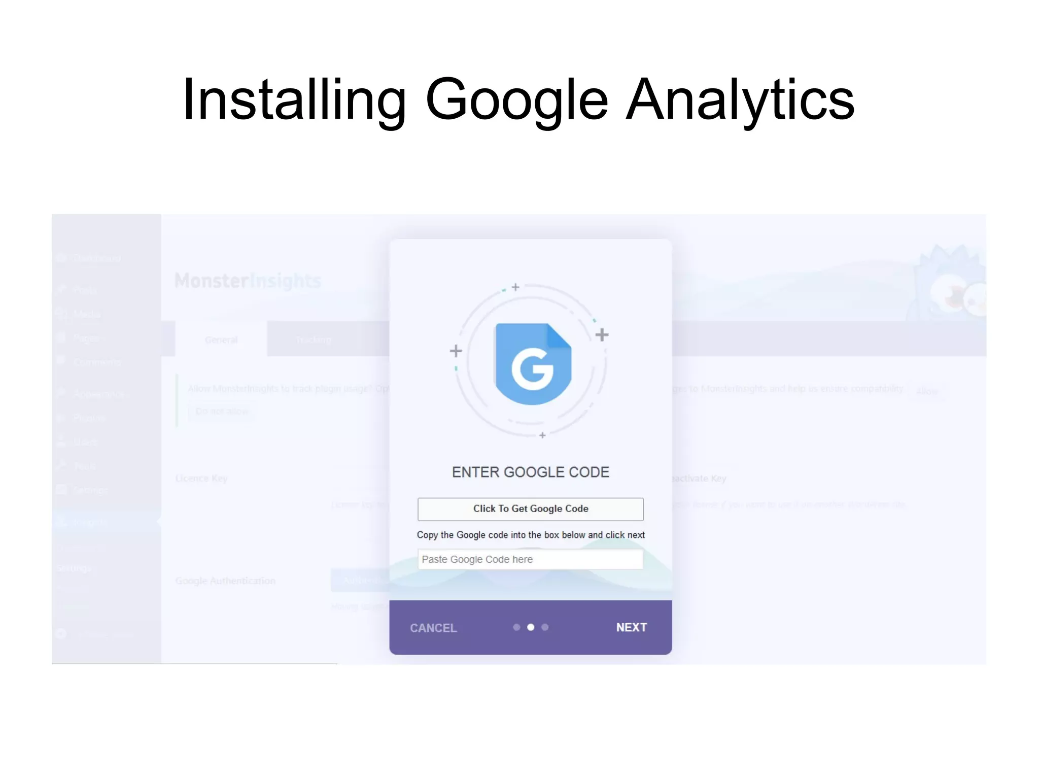 Installing Google Analytics
 