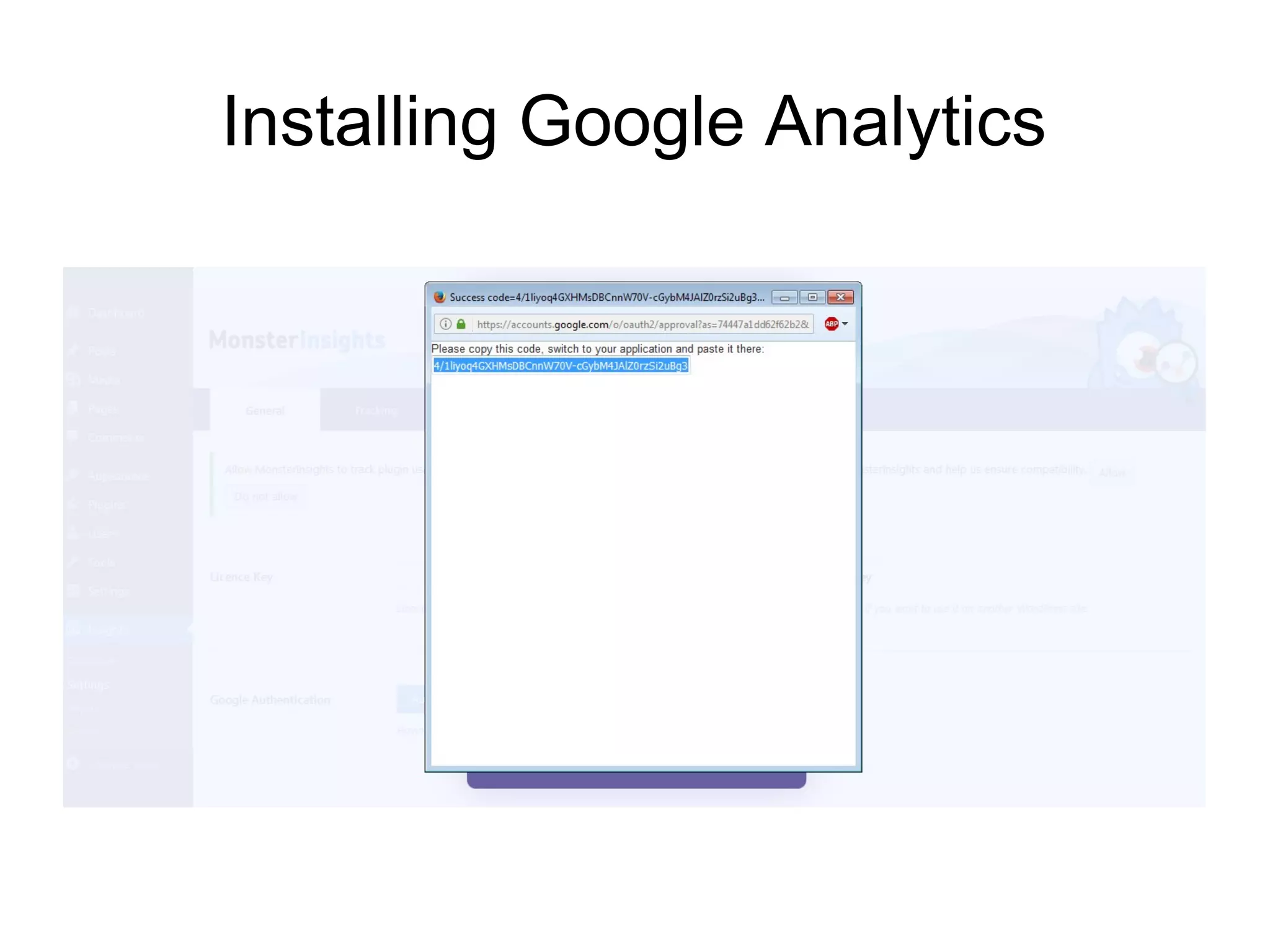 Installing Google Analytics
 