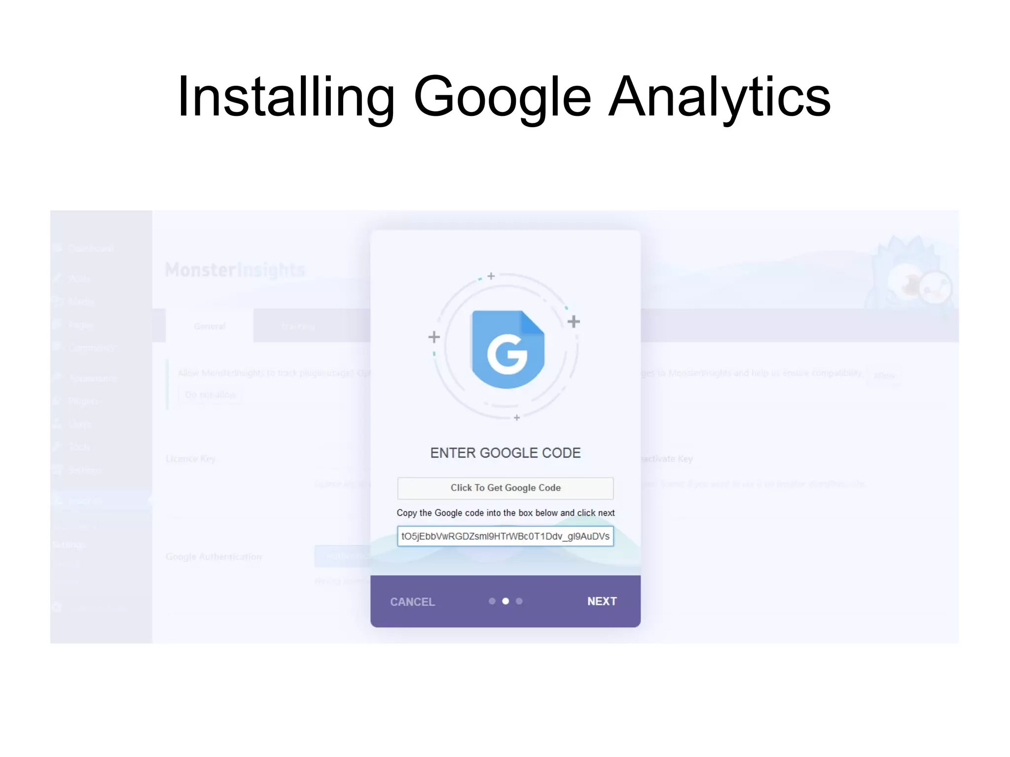 Installing Google Analytics
 