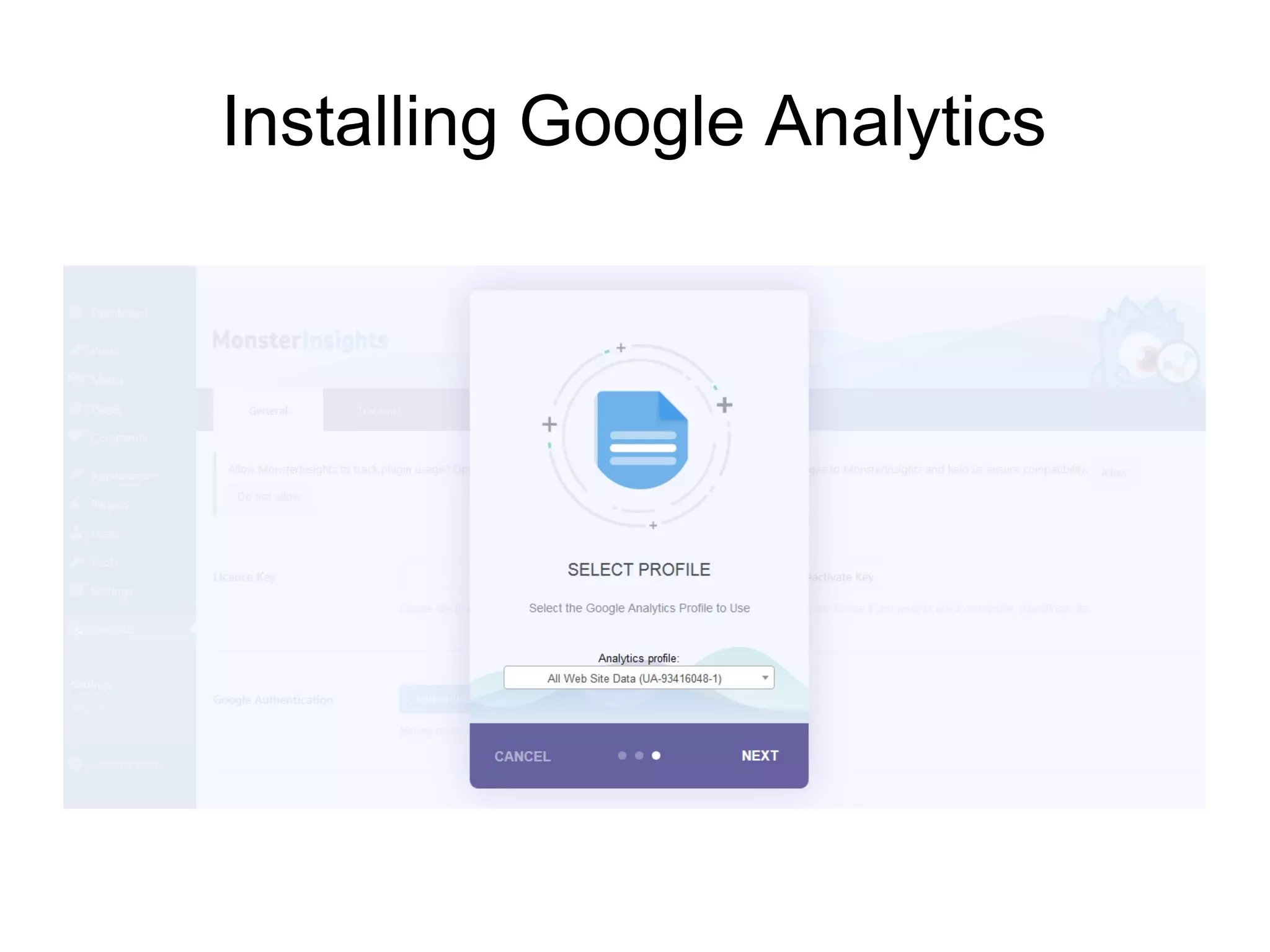 Installing Google Analytics
 