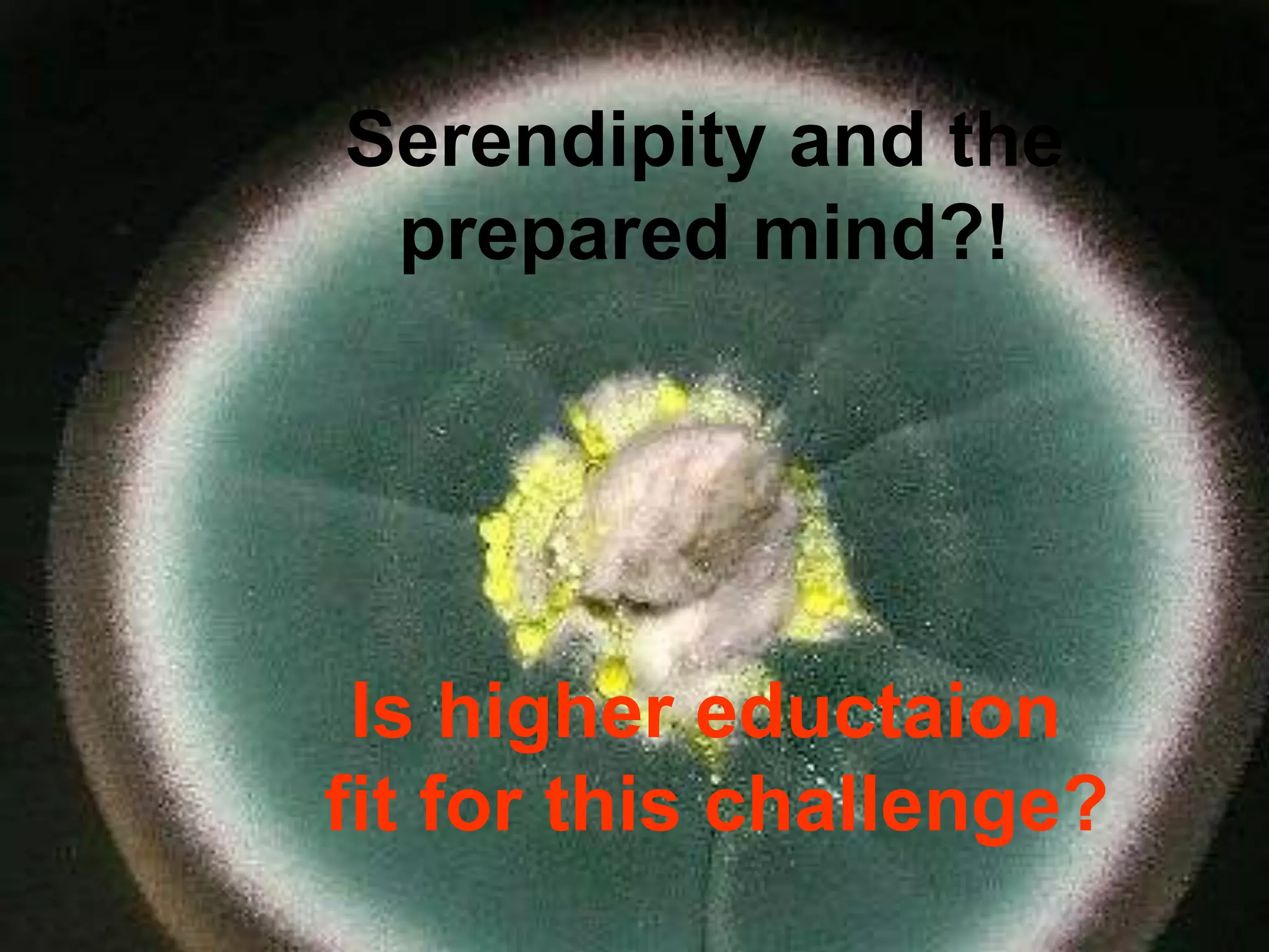 © 2007 Dr. Ulf-Daniel Ehlers ::: Reflexion im Netz :::
ulf.ehlers@lernqualitaet.de
Serendipity and the
prepared mind?!
Is higher eductaion
fit for this challenge?
 