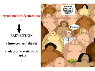 impact médico-économique
+++
PREVENTION
• lutte contre l’obésité
• adapter le système de
soins
 