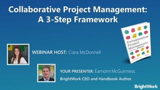 Collaborative Project Management:
A 3-Step Framework
YOUR PRESENTER: Éamonn McGuinness
BrightWork CEO and Handbook Author
WEBINAR HOST: Ciara McDonnell
 