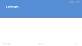 Summary
April 11, 2017 CPaaS.io 66
 