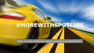 © Copyright 2000-2016 TIBCO Software Inc.
Best in Class AI-Driven Visual Analytics & Dashboards
#MOREWITHSPOTFIRE
 