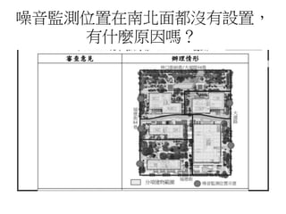 噪音監測位置在南北面都沒有設置，
有什麼原因嗎？
 