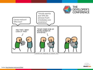 pen4education
Caraca maluco!!
Olha isso!!
“Estudo aponta
que 50% das
pessoas ficam
entediadas com
estatística”
Fontes: http://explosm.net/comics/2964/
 