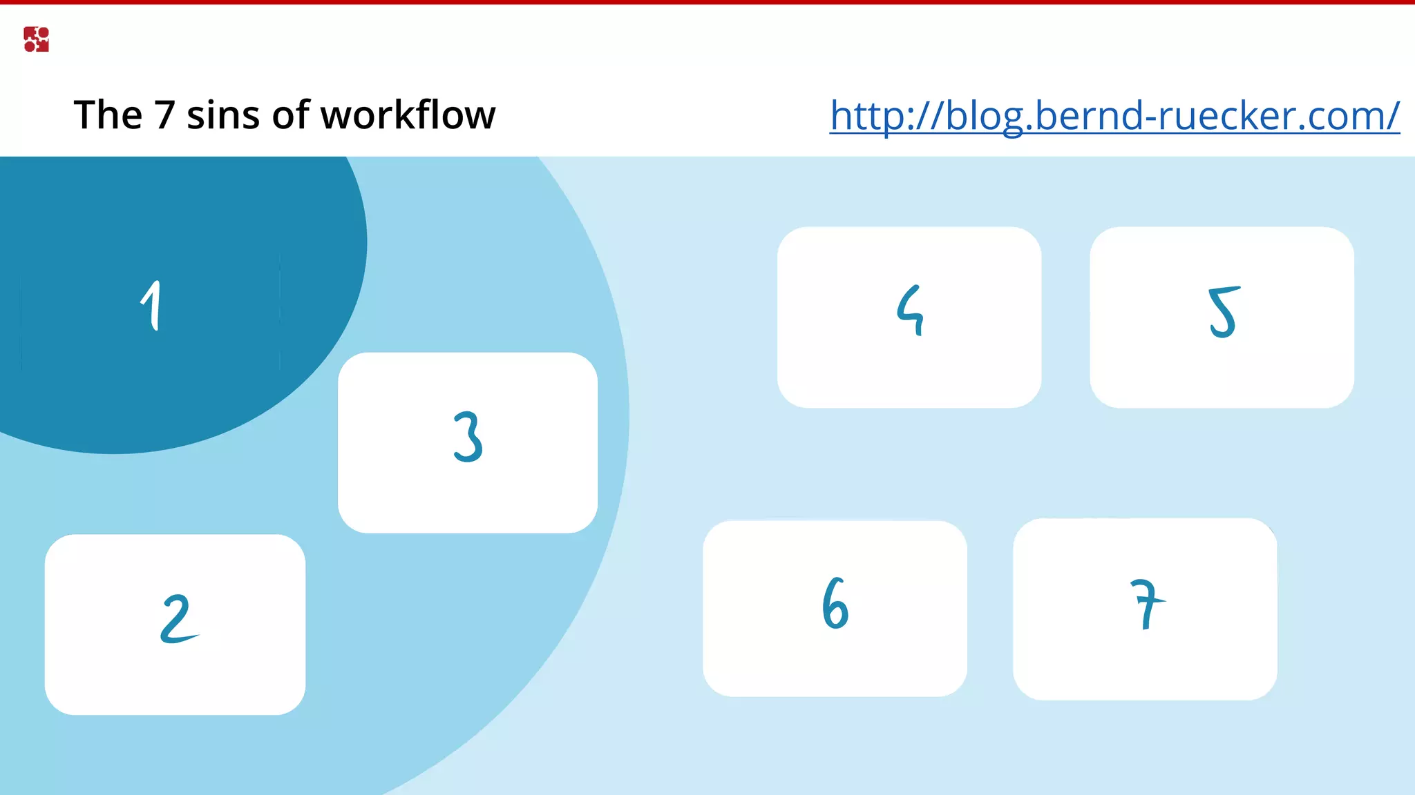 The 7 sins of workflow
3
2
4
6
5
7
1
http://blog.bernd-ruecker.com/
 