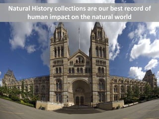 Natural History collections are our best record of
human impact on the natural world
 