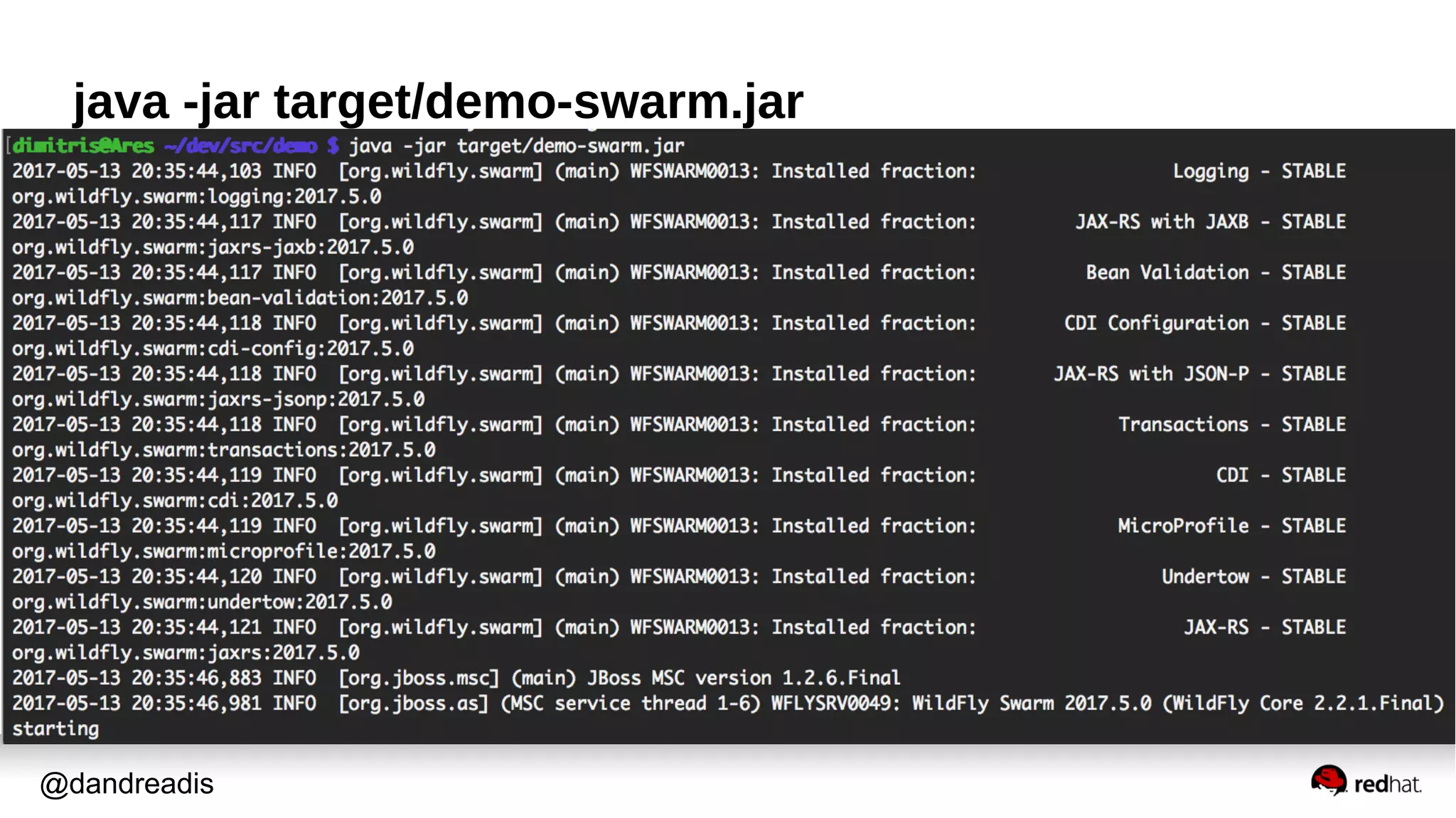 @dandreadis
java -jar target/demo-swarm.jar
 