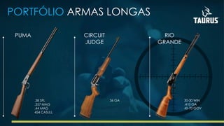 PORTFÓLIO ARMAS LONGAS
PUMA
.38 SPL
.357 MAG
.44 MAG
454 CASULL
CIRCUIT
JUDGE
36 GA
RIO
GRANDE
30-30 WIN
.410 GA
45-70 GOV
 