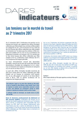 direction de l’animation de la recherche,
des études et des statistiquesindicateurs
août 2017
N° 056
Les tensions sur le m...