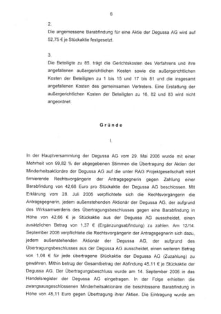 Squeeze-out Degussa AG