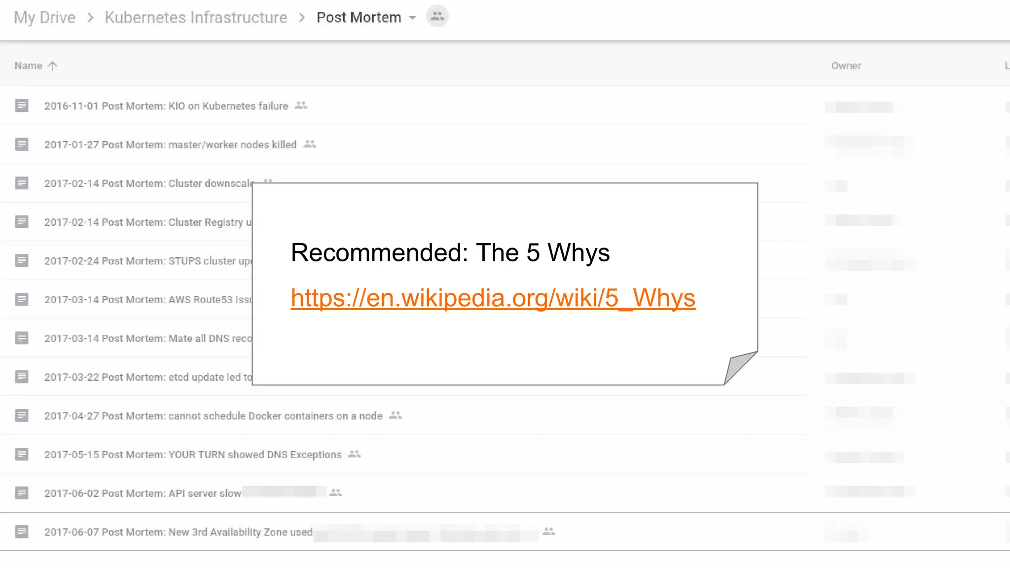 Recommended: The 5 Whys
https://en.wikipedia.org/wiki/5_Whys
 