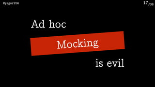 /38@yegor256
Mocking
17
is evil
Ad hoc
 